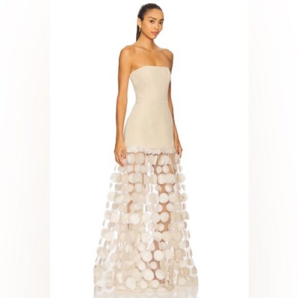 NWOT BRONX AND BANCO HARPER STRAIGHT DRESS in Cream Strapless Wedding Gown - Picture 5 of 16